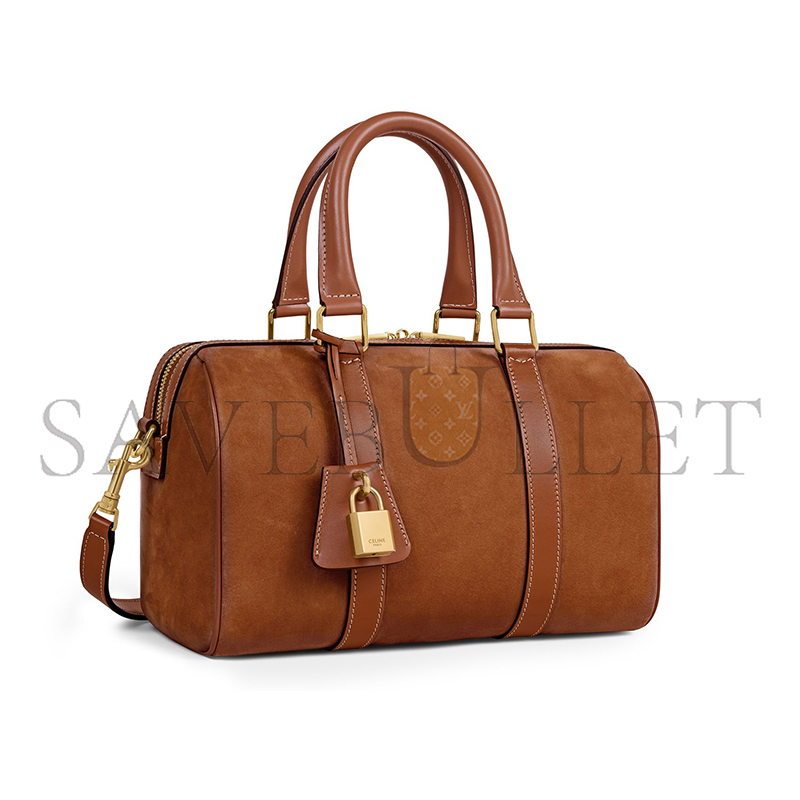 Ce1i*e medium boston bag in nubuck calfskin celt29u4 (25*19*13cm)